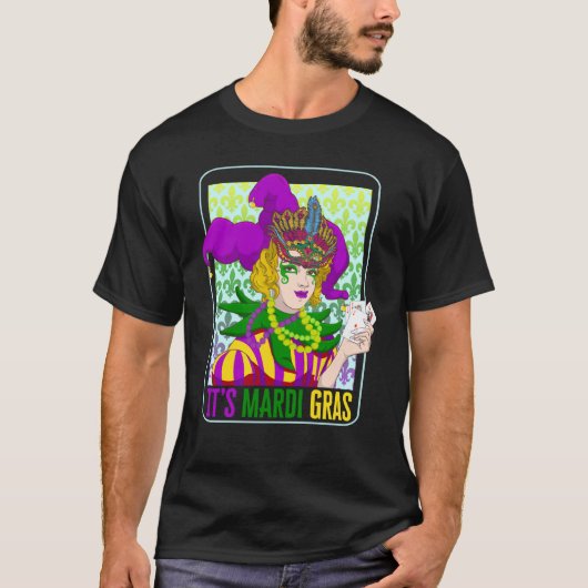 Mardi Gras Fleur De Lis Mardi Gras Carnival Jester T-Shirt (Vorderseite)