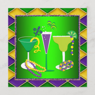 Mardi Gras Fleur De Lis Mardi Gras Party Einladung
