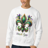 Mardi Gras Fleur-de-lis Men's Sweatshirt (Vorderseite)
