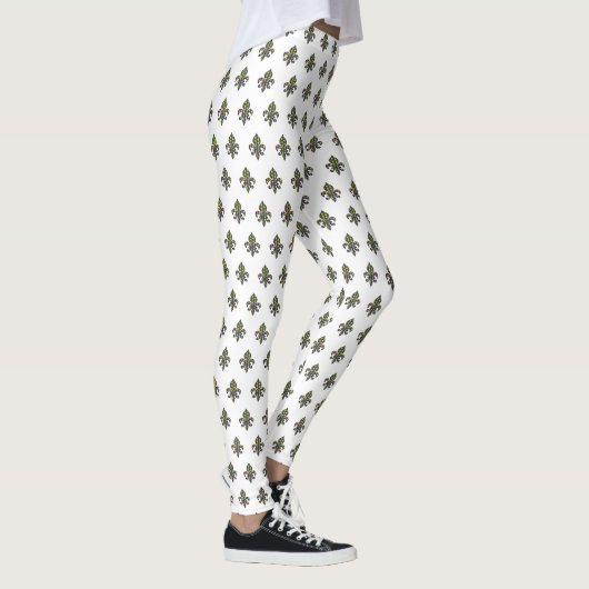 Mardi Gras Fleur-de-lis Muster Leggings (Rechts)