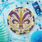 Mardi Gras fleur-de-lis Pappteller (Party)