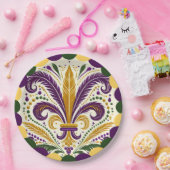 Mardi Gras fleur-de-lis Pappteller (Party)