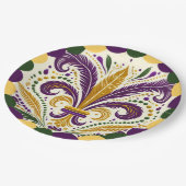 Mardi Gras fleur-de-lis Pappteller (Schrägansicht)