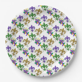 Mardi Gras fleur de lis party Pappteller