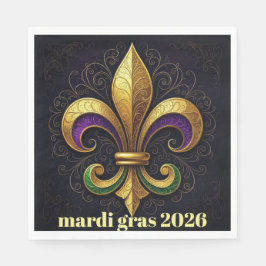 Mardi Gras Fleur de Lis Party Serviette