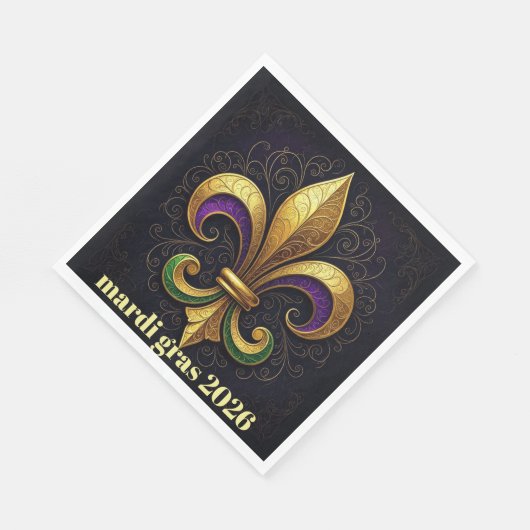 Mardi Gras Fleur de Lis Party Serviette (Ecke)