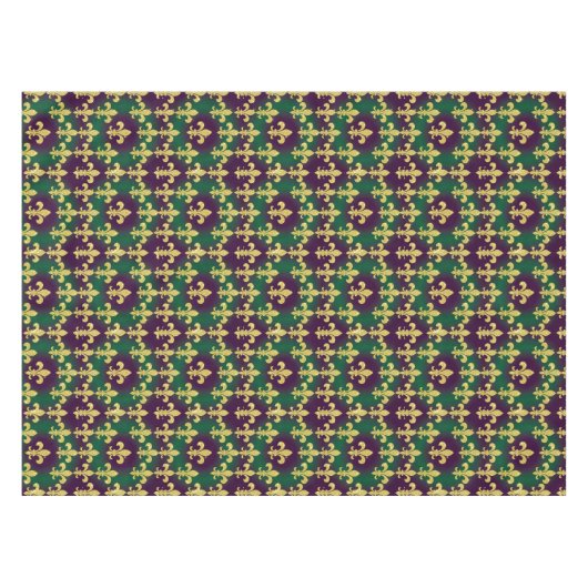 Mardi Gras Fleur De Lis Tischdecke (Vorderseite (Horizontal))