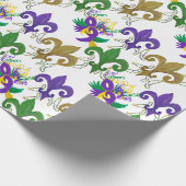 Mardi Gras fleur de lis und Masken Geschenkpapier (Ecke)