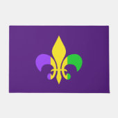 Mardi Gras Fleur-de-Lis Yellow Green Lila Fußmatte (Vorderseite)