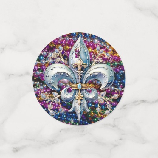 Mardi Gras Fleur de Lys Confetti Konfetti (Klein Vorderseite)