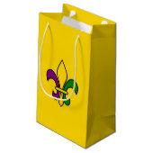 Mardi Gras fleur-de-lys kleine Geschenktasche Geschenktüte (Rückseite Schrägansicht)