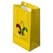 Mardi Gras fleur-de-lys kleine Geschenktasche Kleine Geschenktüte (Vorderseite Schrägansicht)
