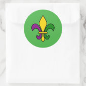 Mardi-Gras-Fleur-de-lys Runder Aufkleber (Tasche)