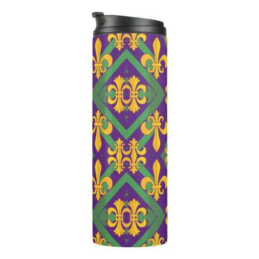 Mardi gras fleur di Lis Thermosbecher (Nach rechts gedreht)