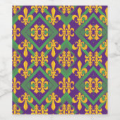 Mardi gras fleur di Lis Weinetikett (Einzelnes Label)