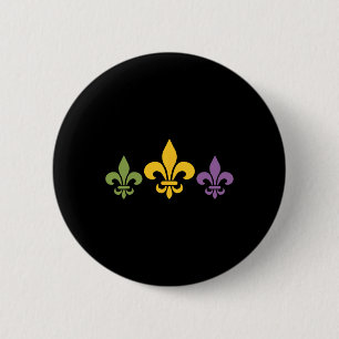 Mardi Gras Fleur Funny Niedlich Retro Mardi Gras F Button