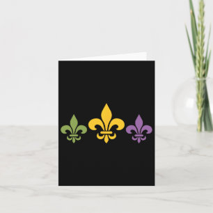 Mardi Gras Fleur Funny Niedlich Retro Mardi Gras F Karte