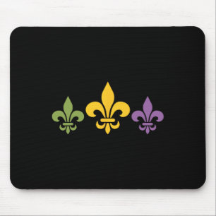 Mardi Gras Fleur Funny Niedlich Retro Mardi Gras F Mousepad