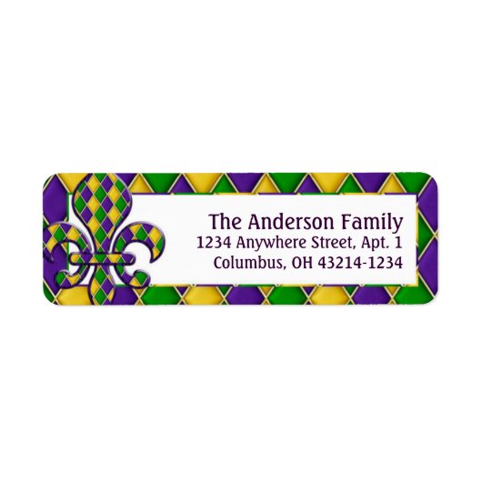 Mardi Gras Fleur Harlequin Pattern (Vorne)