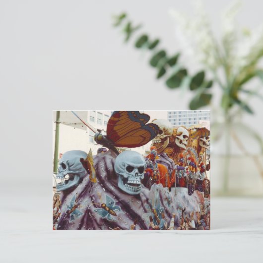 Mardi Gras Float Postkarte (Stehend Vorderseite)