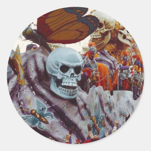 Mardi Gras Float Runder Aufkleber (Vorderseite)