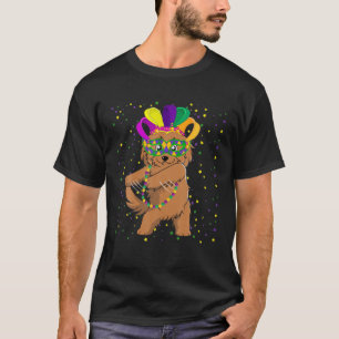 Mardi Gras Flossing Golden Doodle Hat Unicorn Hund T-Shirt