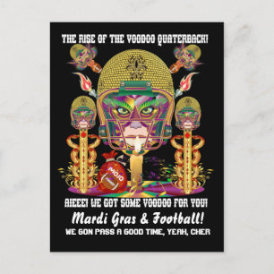 Mardi Gras Football Postkarte