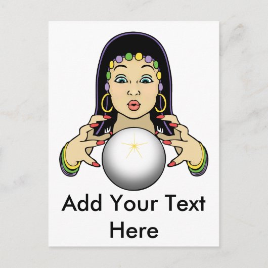 Mardi Gras Fortune Teller Postkarte (Vorderseite)