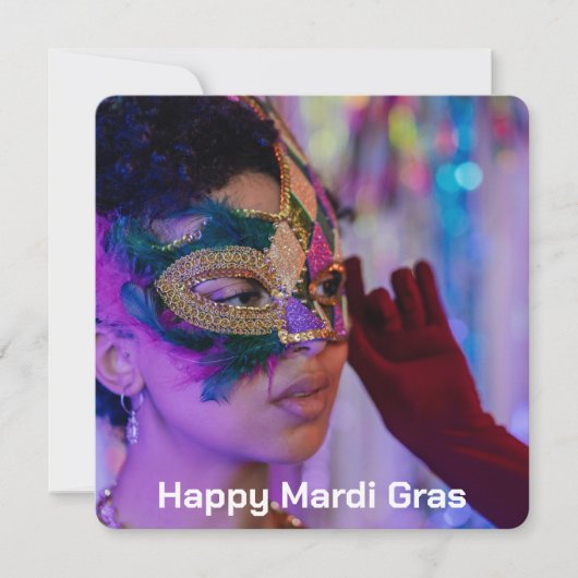 Mardi Gras Fotokarte (Vorderseite)