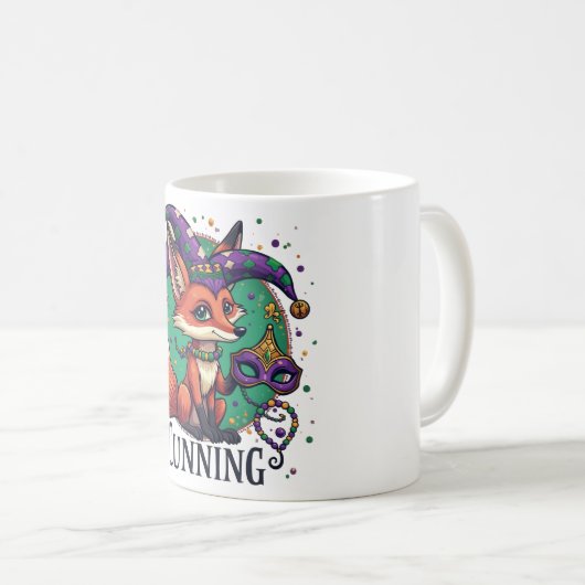 Mardi Gras Fox Tasse (VorderseiteRechts)