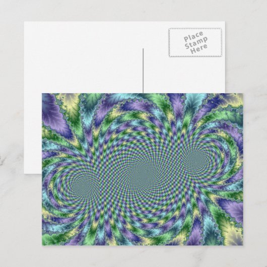Mardi Gras - Fraktal Postkarte (Vorne/Hinten)