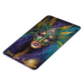 Mardi Gras Frau in Maske Karneval Text bearbeiten Magnet (Linke Seite)