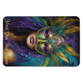 Mardi Gras Frau in Maske Karneval Text bearbeiten Magnet (Horizontal)