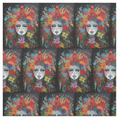 Mardi Gras Frau in Maske und Adresse Stoff (Muster)