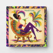 Mardi Gras Frau Mitte des Jahrhunderts mit Martini Fotoplatte (Vorderseite)