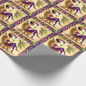 Mardi Gras Frau Mitte des Jahrhunderts mit Martini Geschenkpapier (Ecke)