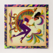 Mardi Gras Frau Mitte des Jahrhunderts mit Martini Puzzle (Horizontal)