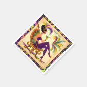 Mardi Gras Frau Mitte des Jahrhunderts mit Martini Serviette (Ecke)