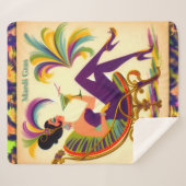 Mardi Gras Frau Mitte des Jahrhunderts mit Martini Sherpadecke (Vorderseite (Horizontal))