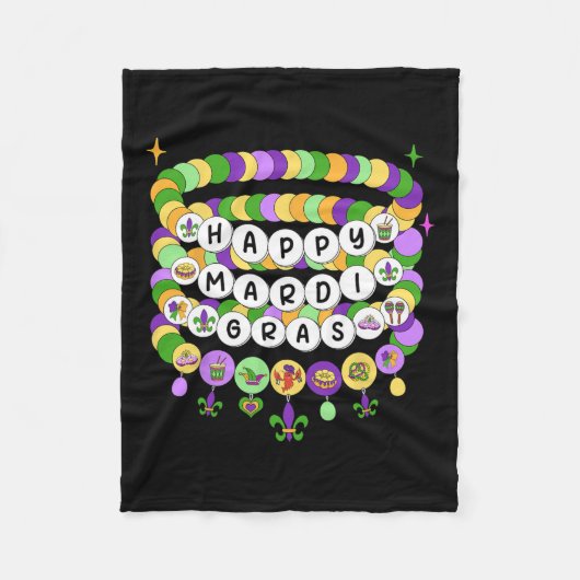 Mardi Gras Friendship Bracelet Mardi Gras Beads Ki Fleecedecke (Vorderseite)