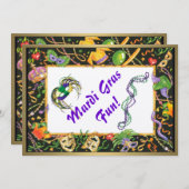 Mardi Gras Fun Einladung (Vorne/Hinten)