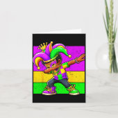 Mardi Gras Funny Dabbing Black Boy Jester Hat Kid  Karte (Vorderseite)