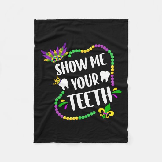 Mardi Gras Funny Dentist Kids B Fleecedecke (Vorderseite)