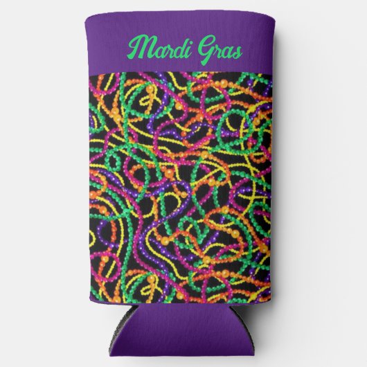 Mardi Gras für Beads und Bierschuhe Selters Dosenkühler (Vorderseite)