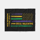 Mardi Gras Galveston Texas Fleur-de-lis American F Fleecedecke (Vorderseite (Horizontal))
