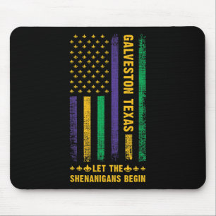 Mardi Gras Galveston Texas Fleur-de-lis American F Mousepad