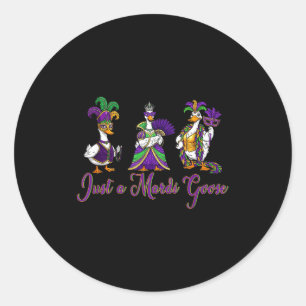 Mardi Gras Gans 2026 Geschenk Lustiges T-Shirt Män Runder Aufkleber