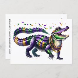 Mardi Gras Gator Einladung