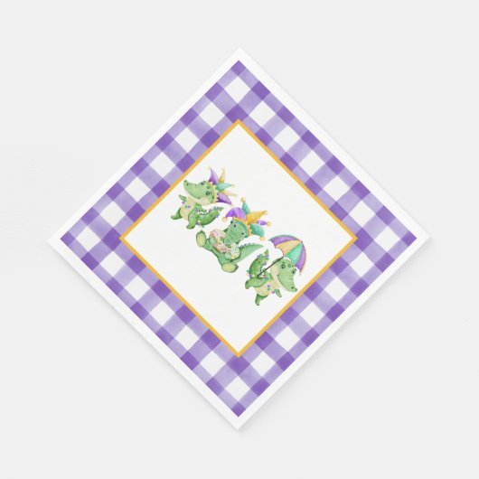 Mardi Gras Gator Party Paper Serviette (Ecke)