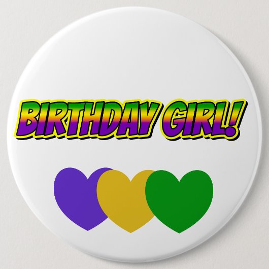 Mardi Gras Geburtstagskarl! Button (Vorderseite)